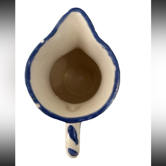 Vintage Hand Painted Italian Pottery Pitcher Floral Jug 5” Farmhouse Decor - Picture 5 of 7